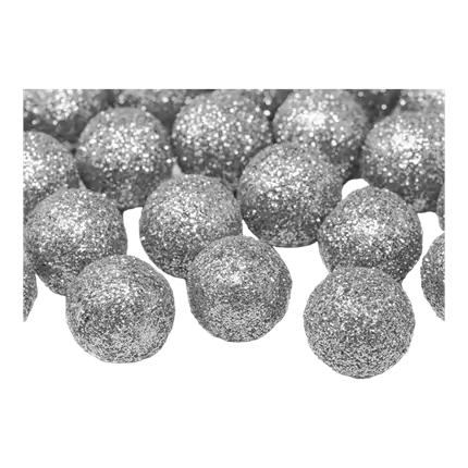 Decoratie zilveren glitterbal ø2cm(25 stuks)