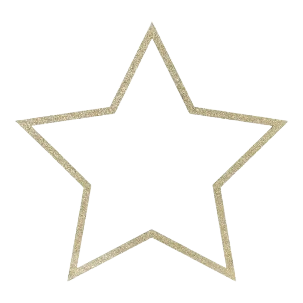 Houten decoratie ster glitter goud (3 stuks)