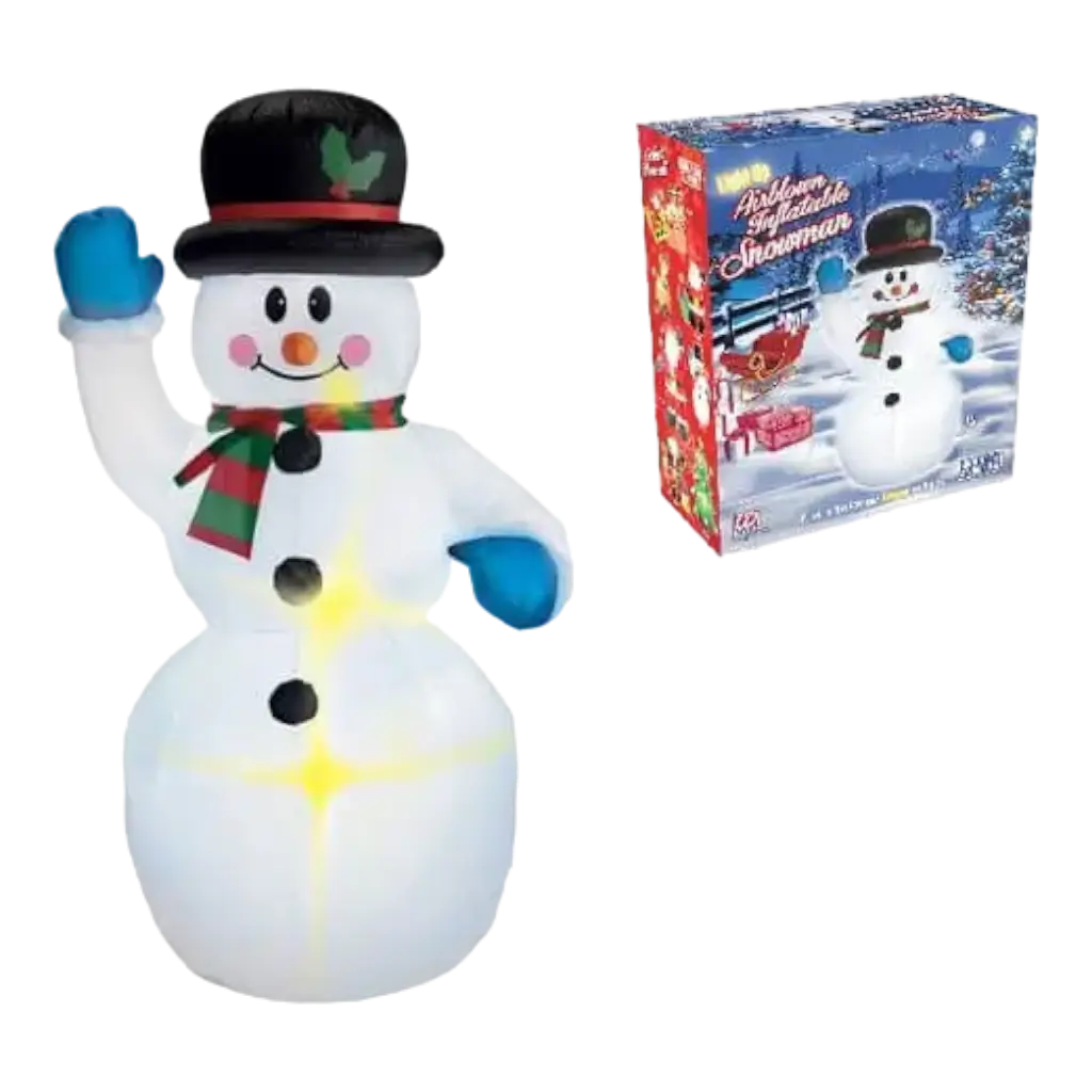  Opblaasbare sneeuwpop met licht 150cm