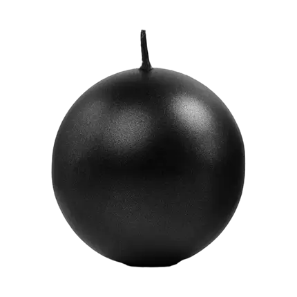 Kaars rond metallic zwart ø 8cm