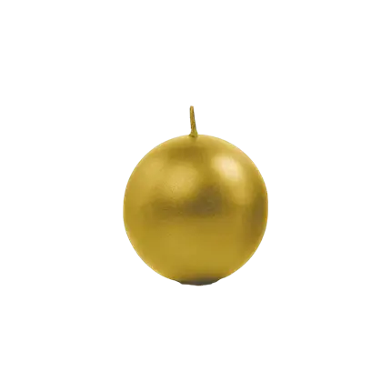 Ronde metalen kaars Goud ø 6cm