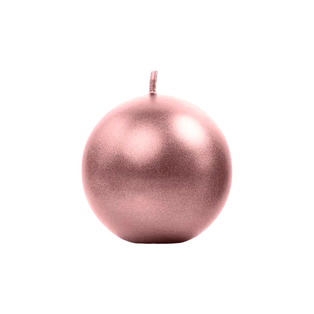 Ronde metalen kaars Rose Goud ø 8cm