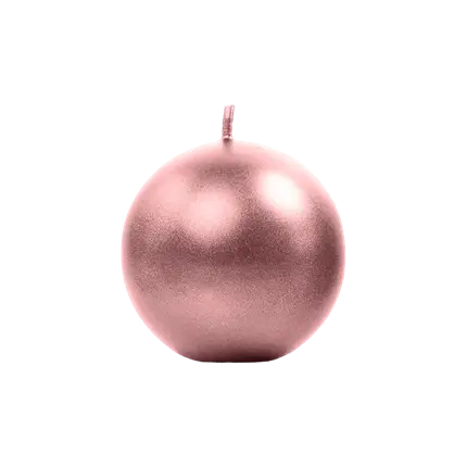 Ronde metalen kaars Rose Goud ø 8cm