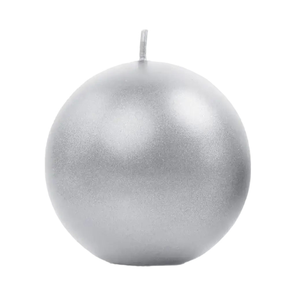 Ronde metallic zilveren kaars ø 8cm