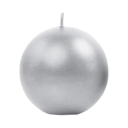 Ronde metallic zilveren kaars ø 8cm