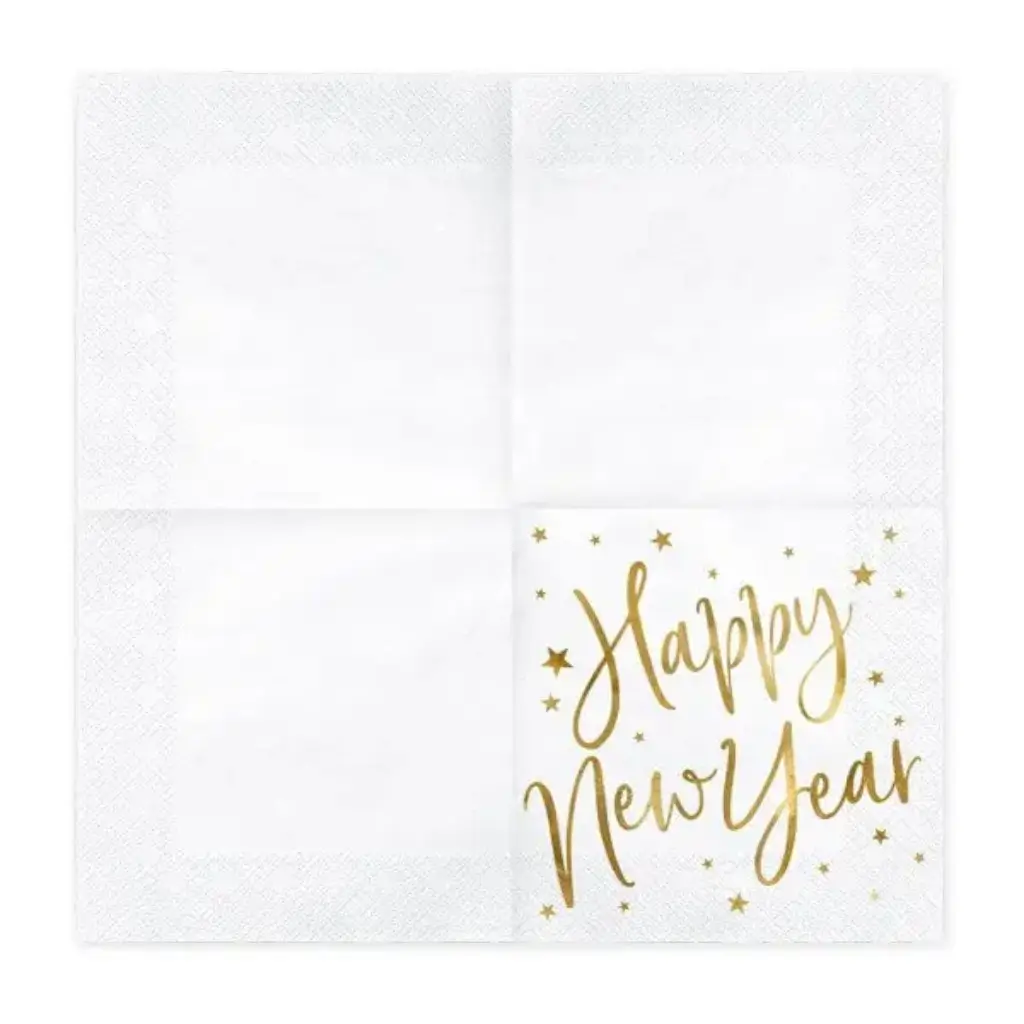 Gelukkig Nieuwjaar papieren servetten (Set van 20)