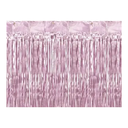 Glitterend gordijn met franjes Lichtroze 90x250cm