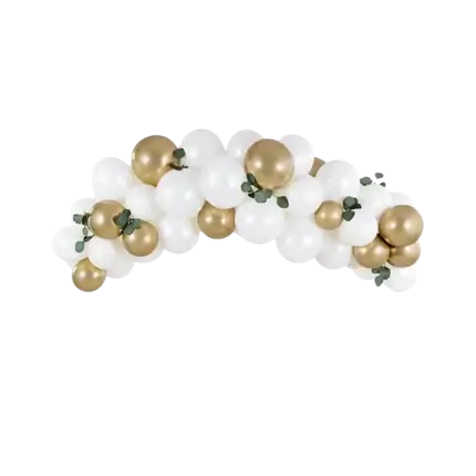Gouden en witte ballonboog