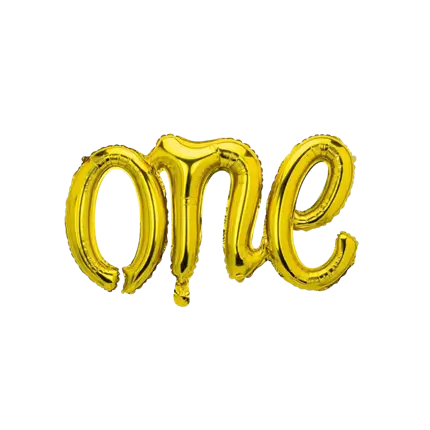 EEN GOUDEN METAALBAL 66x37cm