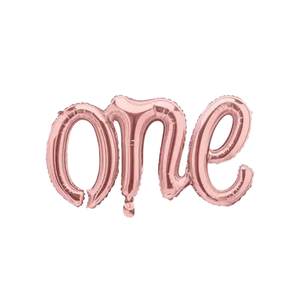 EEN metallic ballon roségoud 66x37cm