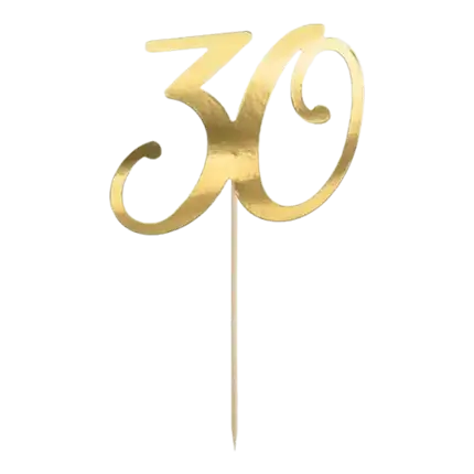 Taartdecoratie 30 goud