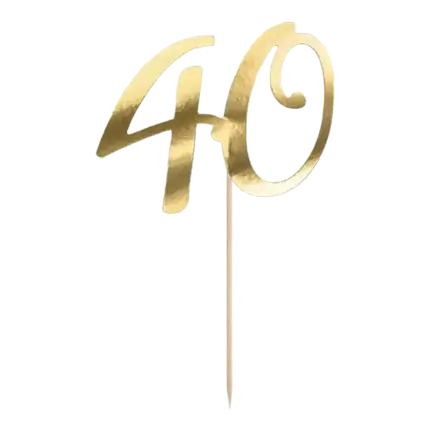 Taartdecoratie 40 Goud