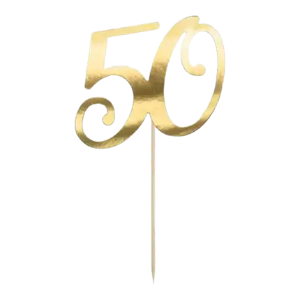 Taartdecoratie 50 goud