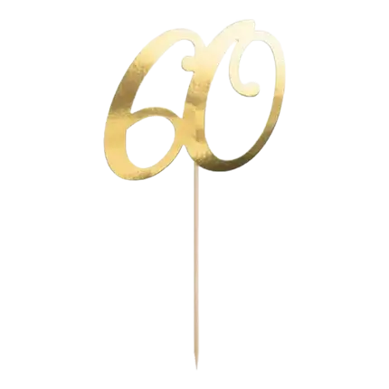 Taartdecoratie 60 goud