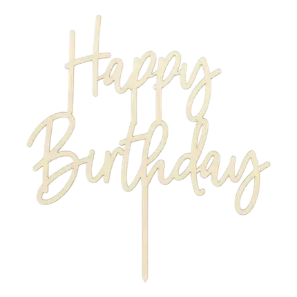 HOUTEN GELUKKIGE VERJAARDAGSTAART DECORATIE