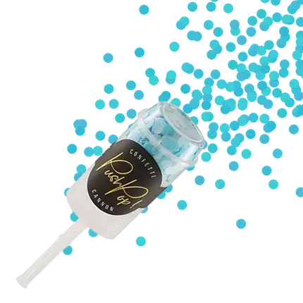 Confettis push pop Blauw