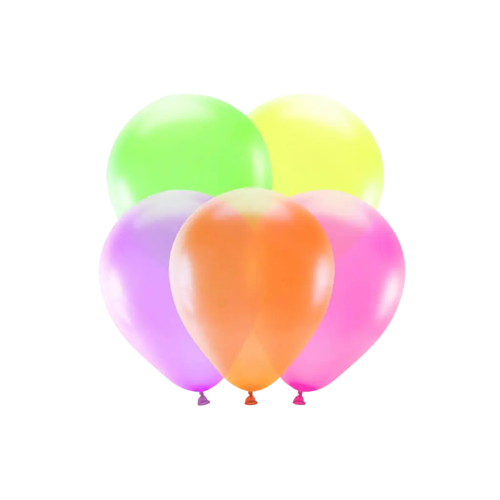 Set van 5 Neon Ballonnen