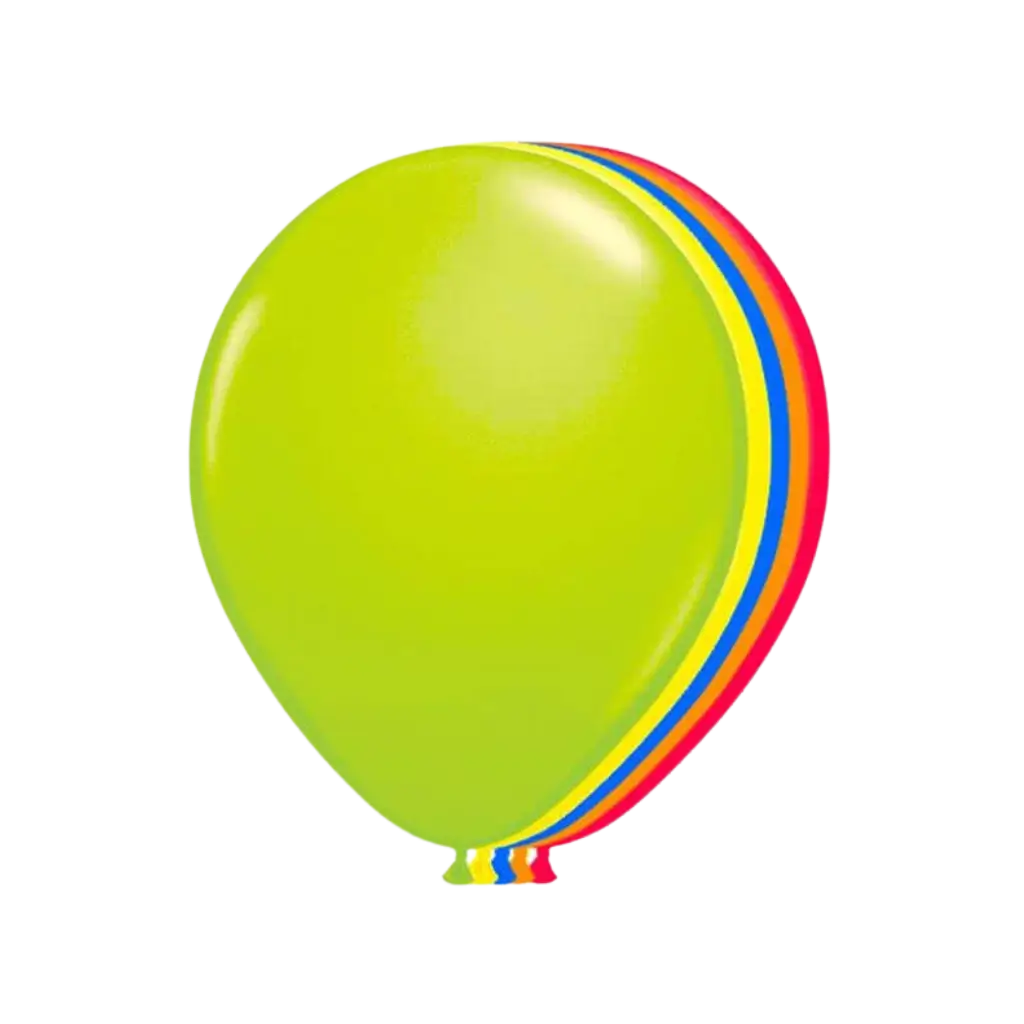 Set van 10 Veelkleurige Fluorescerende Ballonnen