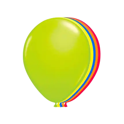 Set van 10 Veelkleurige Fluorescerende Ballonnen