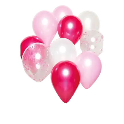 Boeket van 10 ballonnen Roze thema