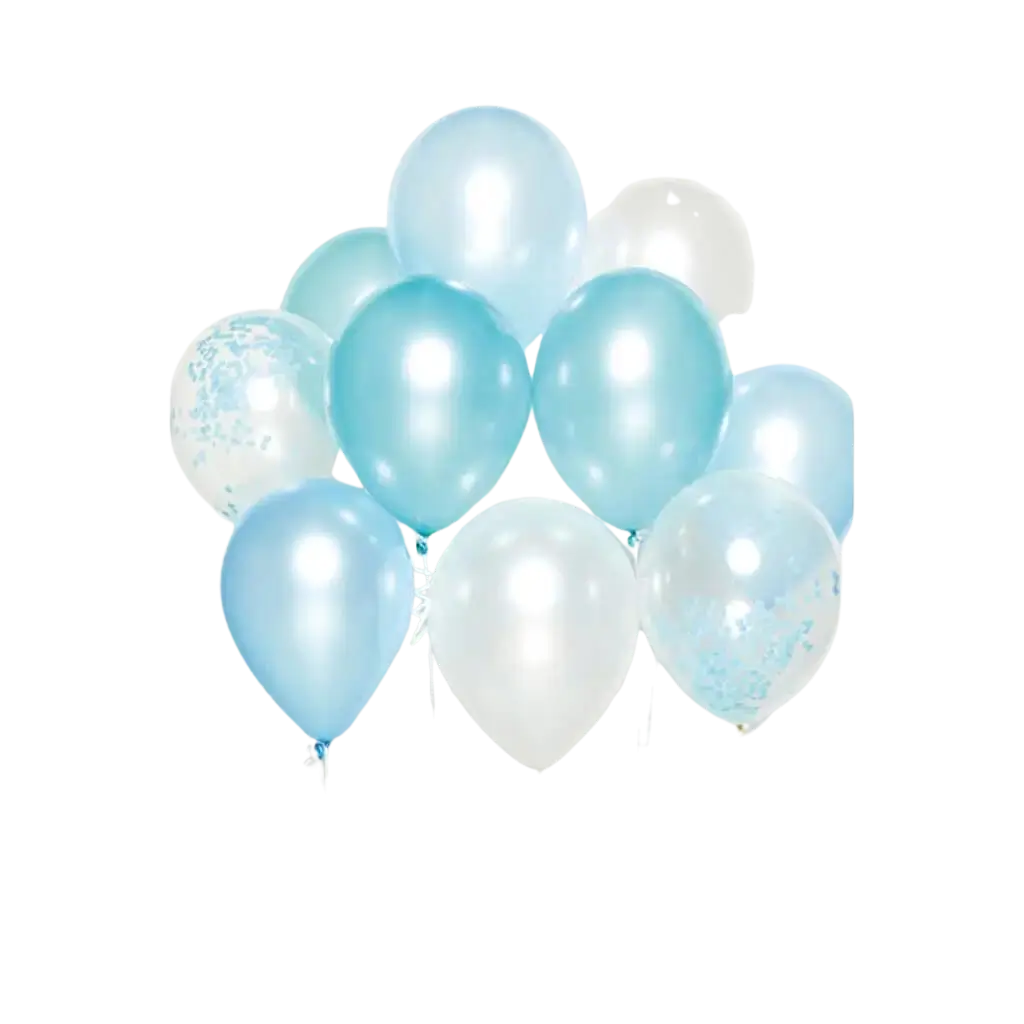 Tros van 10 blauwe thema ballonnen