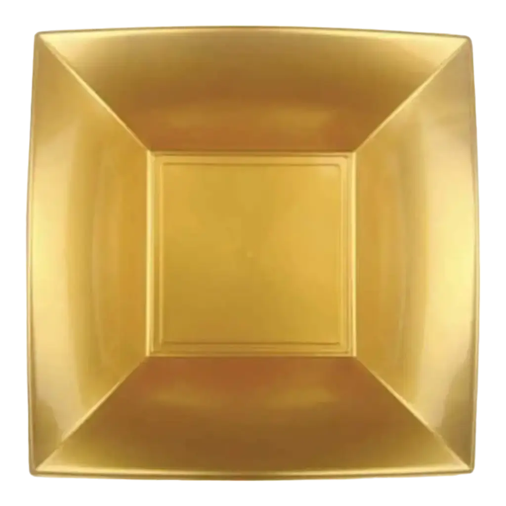 Vierkant soepbord goud 18x18cm - Set van 12