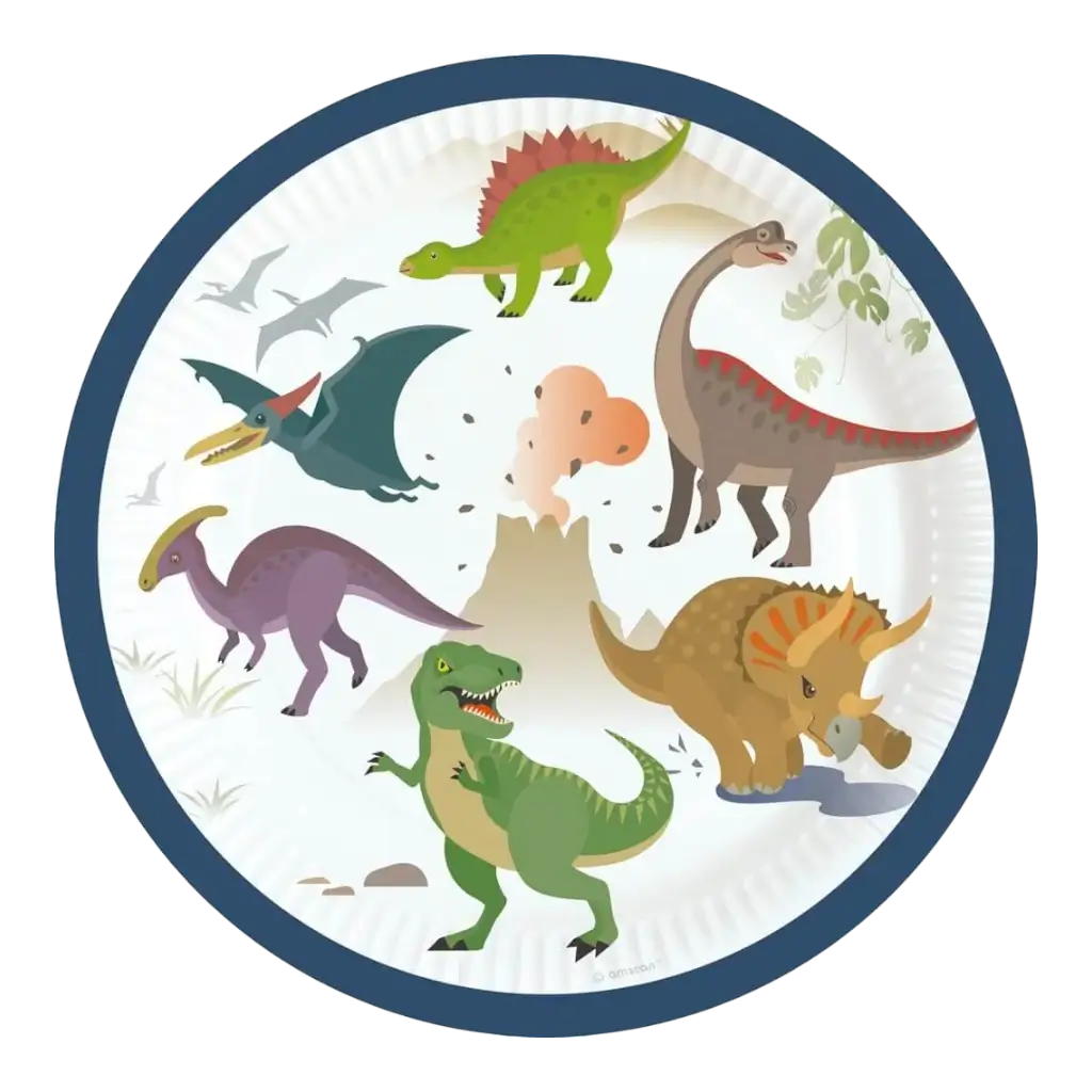 8 papieren borden Dinosaurus