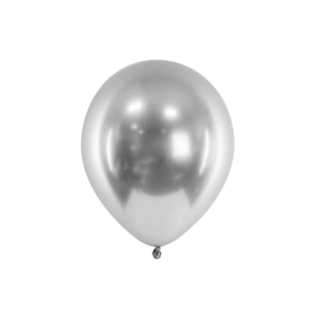 50 zilveren glitterballonnen