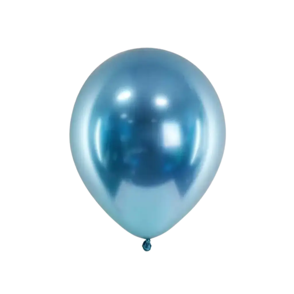 50 helderblauwe metalen ballonnen