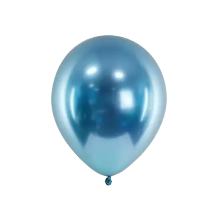50 helderblauwe metalen ballonnen