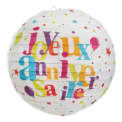 Veelkleurige Happy Birthday Lantaarn (Set van 2)