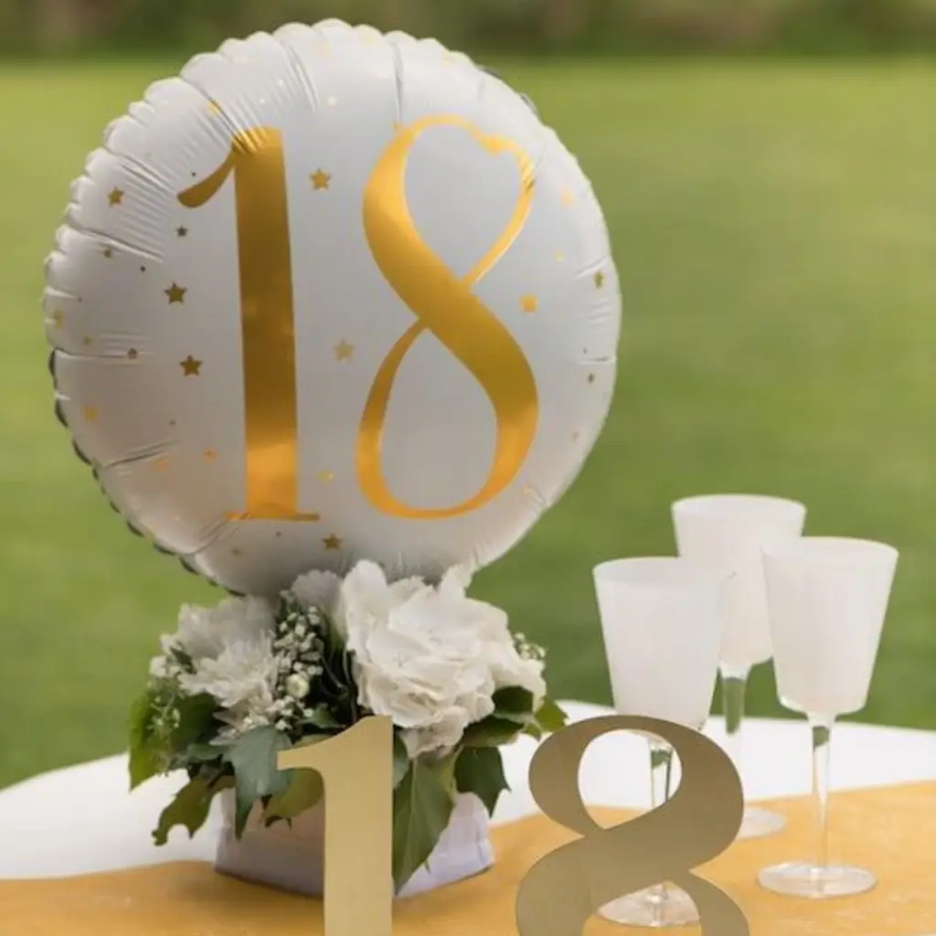 Bal Wit/Goud 18 jaar ø45cm