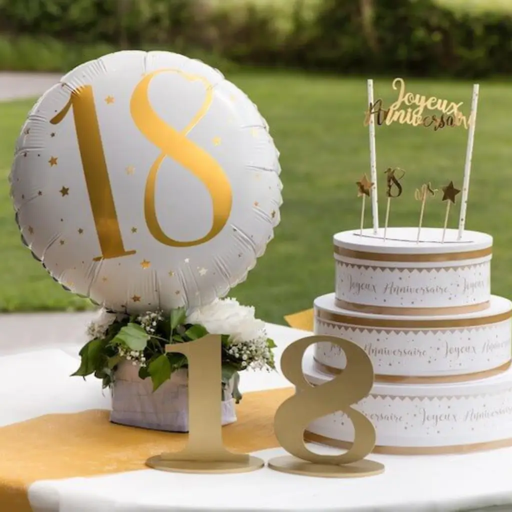 Bal Wit/Goud 18 jaar ø45cm