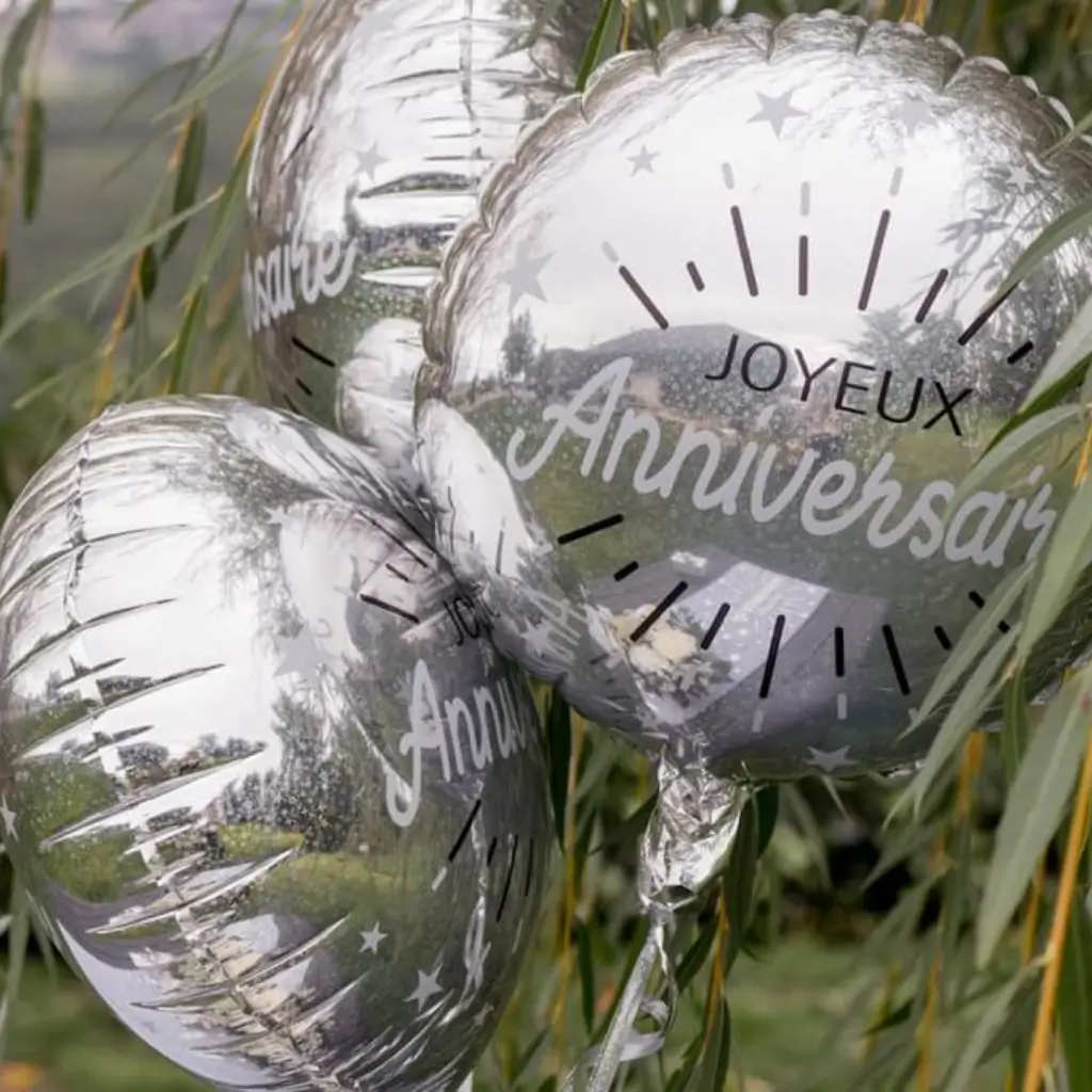 Gelukkige Verjaardag Ballon Zilver Metallic ø45cm
