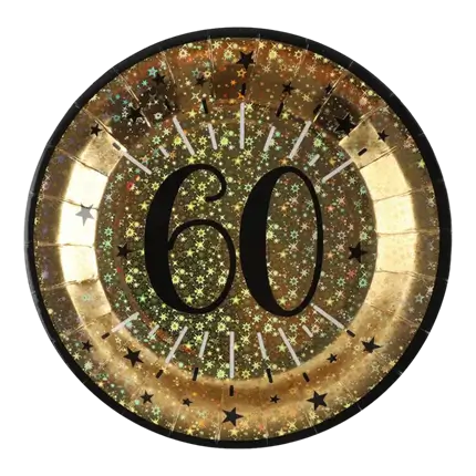 Gouden papieren bord 60 jaar (set van 10)