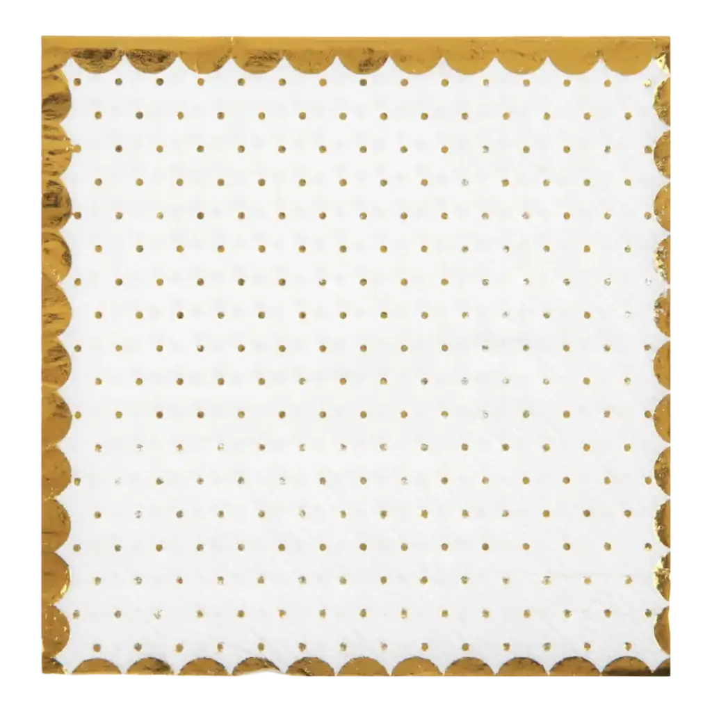 Wit met stippen en goudvergulding Handdoek (set van 20)