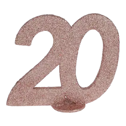 Tafelversiering Nummer 20 Glitter Roségoud