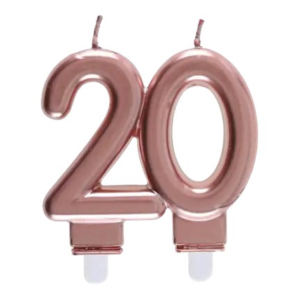 20 jaar kaars Rose goud