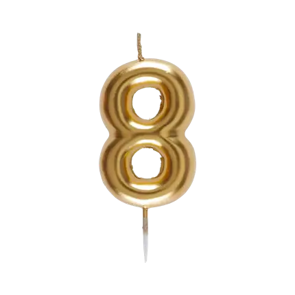 Kaars nummer 8 Golden