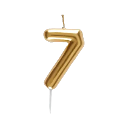 Kaars nummer 7 Gouden