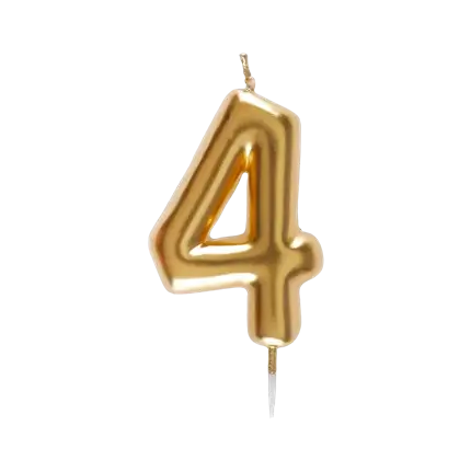 Kaars nummer 4 Gouden