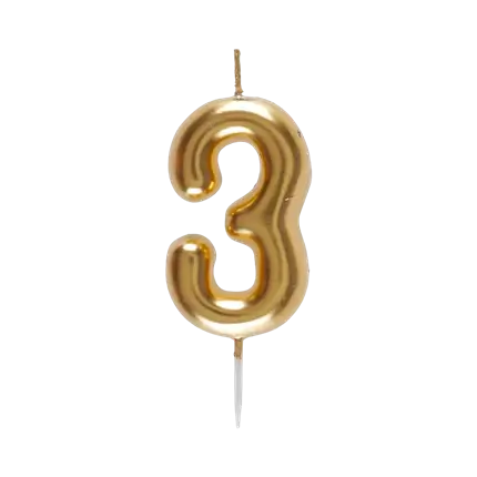 Kaars nummer 3 Gouden