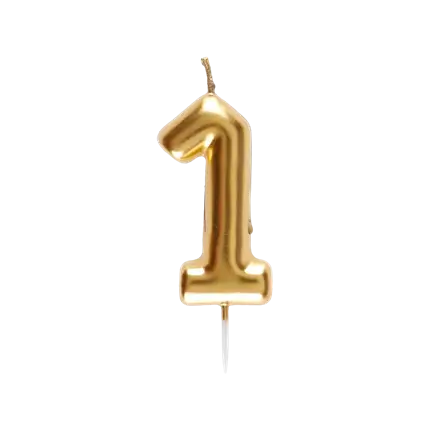 Kaars nummer 1 Gouden