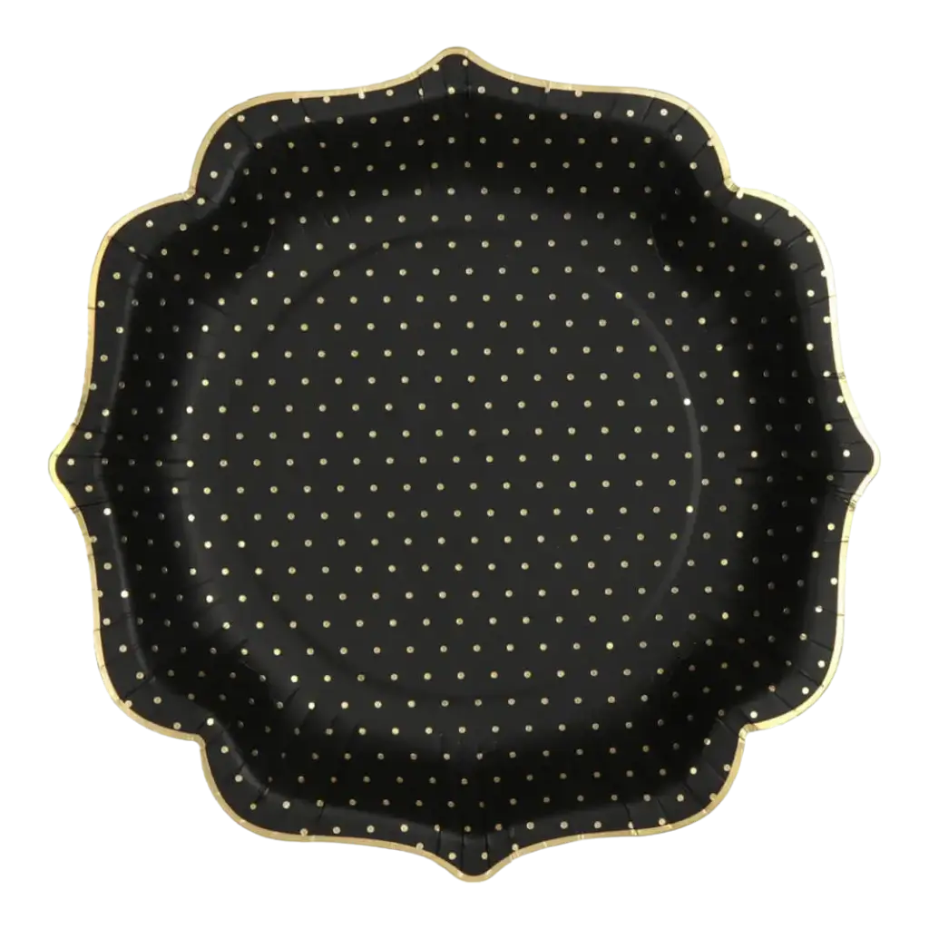 Origineel zwart bord met gouden stippen (set van 10)