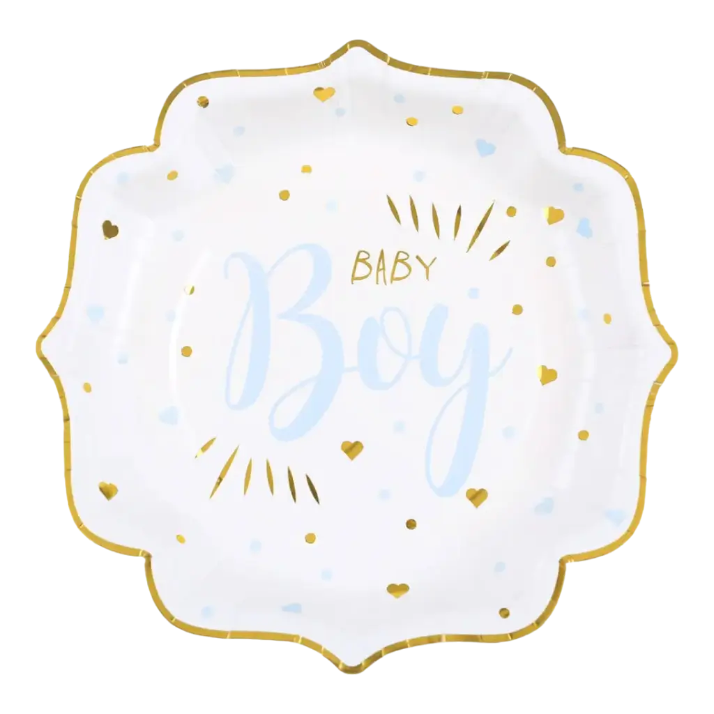 Baby Shower Boy Bord Blauw (Set van 10)