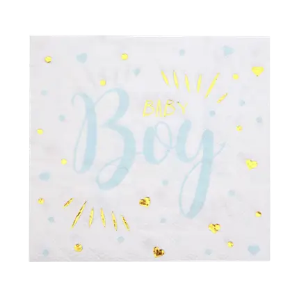 Baby Shower Boy Handdoek Blauw (Set van 20)