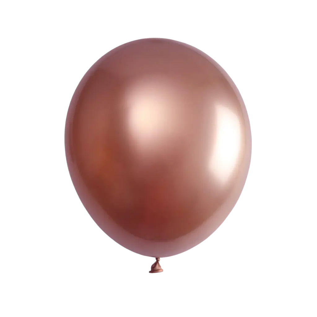 Biologisch afbreekbare ballon metallic roségoud (set van 6)
