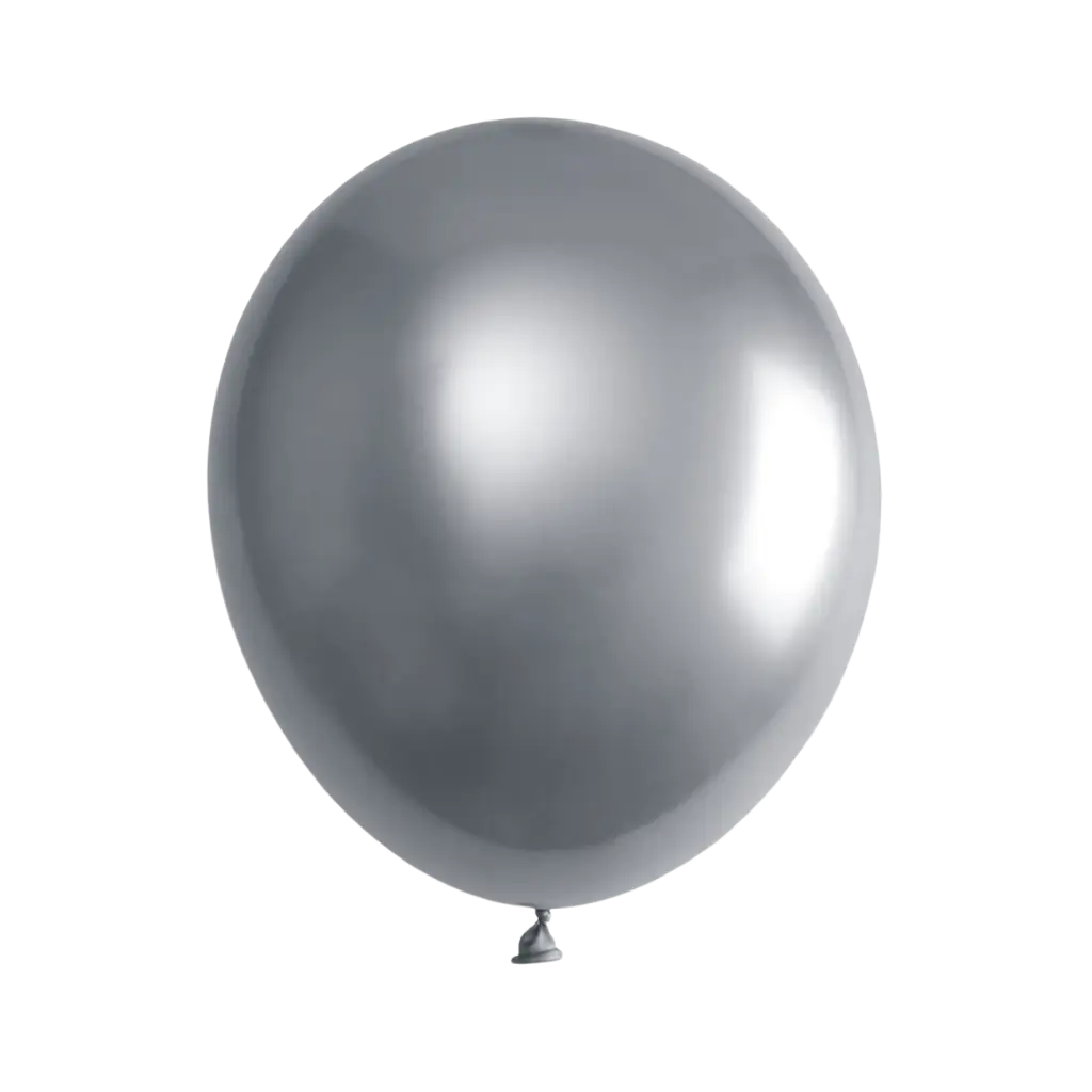 Biologisch afbreekbare ballon zilver metallic (set van 6)
