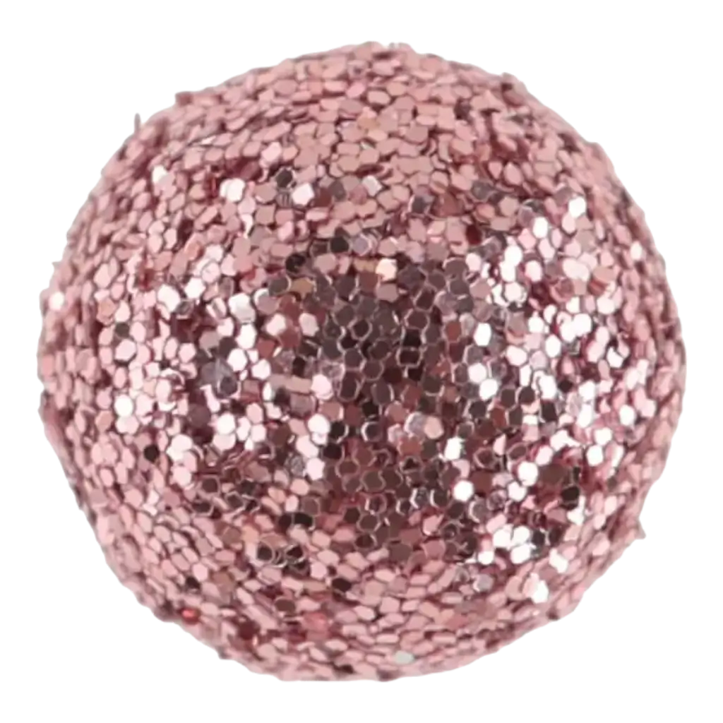 Mini roségouden glitterbal ø 1cm (set van 50)