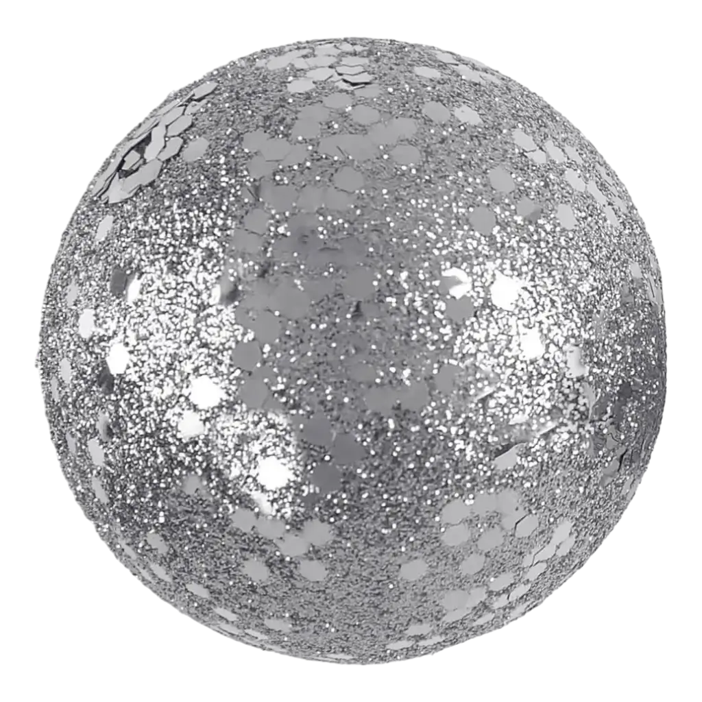 Mini zilveren glitterbal ø 1cm (set van 50)